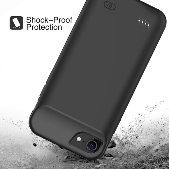 Portable Battery Charger iPhone Case for iPhone 8/7/6s/6/SE 3/SE 2, 6000mAh - Picture 3 of 6